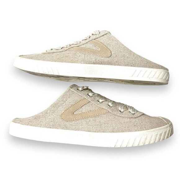 Tretorn Cam Slip-On Backless Canvas Sneakers in Natural Sand Women’s Size 9 - Picture 5 of 12